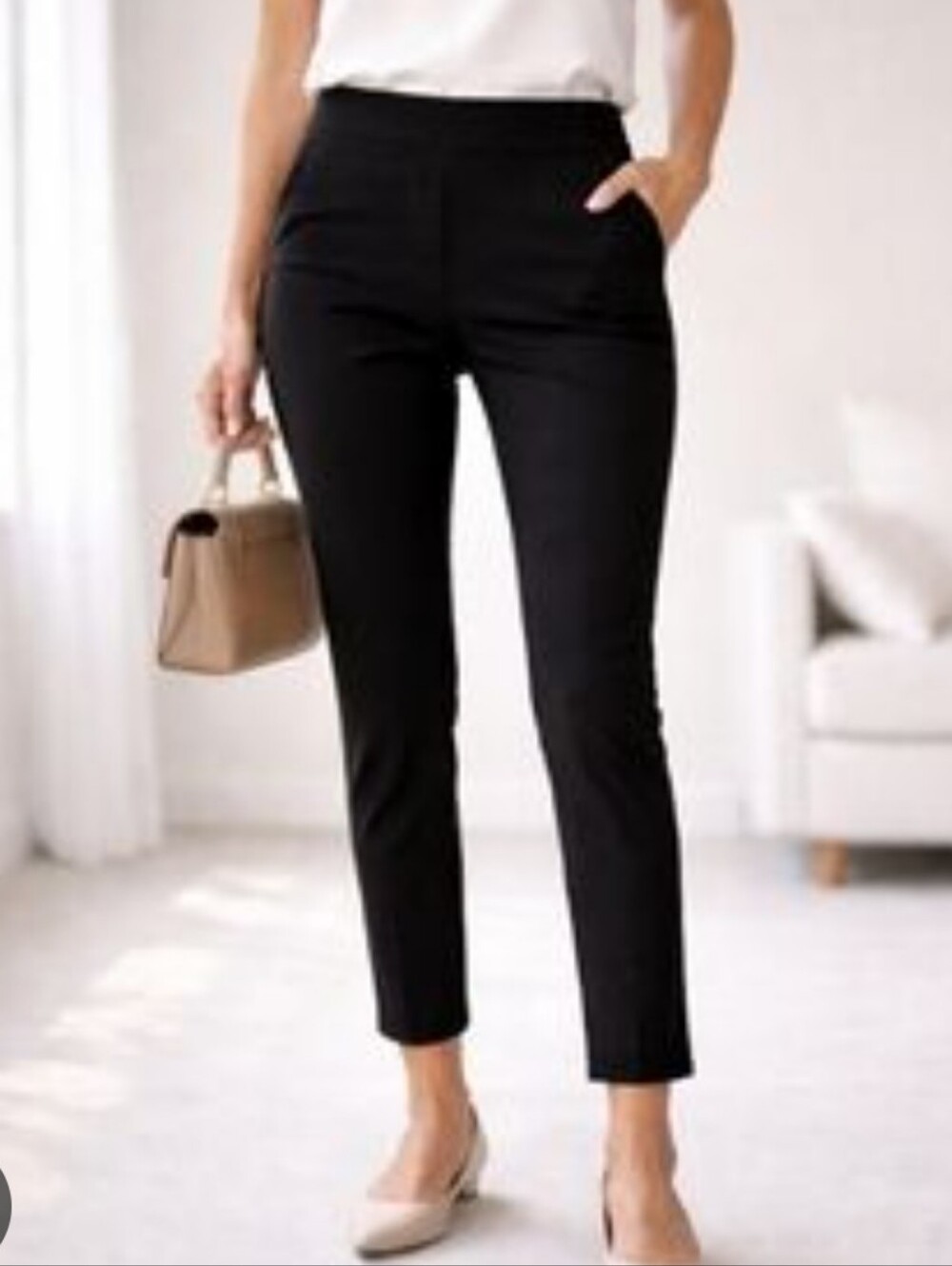 NWT Lila Rose Black Cropped Slim Ankle Pants